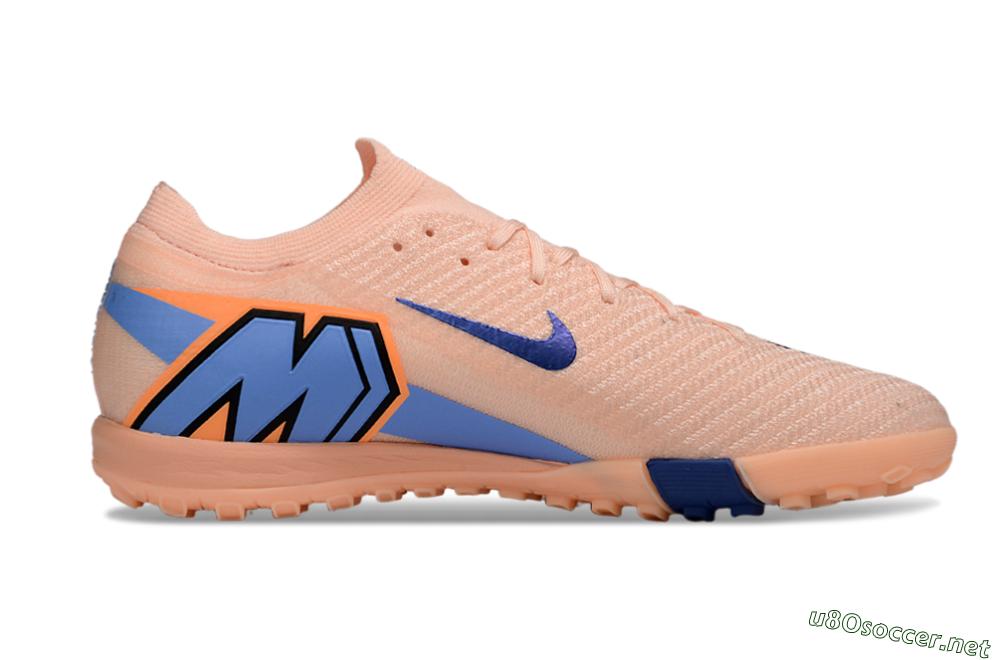 Unisex Nike Air Zoom Mercurial Vapor 16 Elite TF Football Shoes - Peach/Navy Blue/Light Orange 7