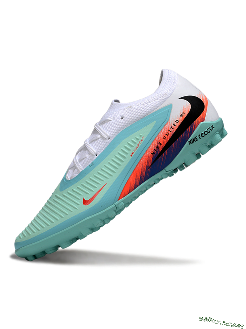 Unisex Nike Phantom 6 Elite Low TF Football Shoes - Aqua/Coral Blue/Neon Orange 5