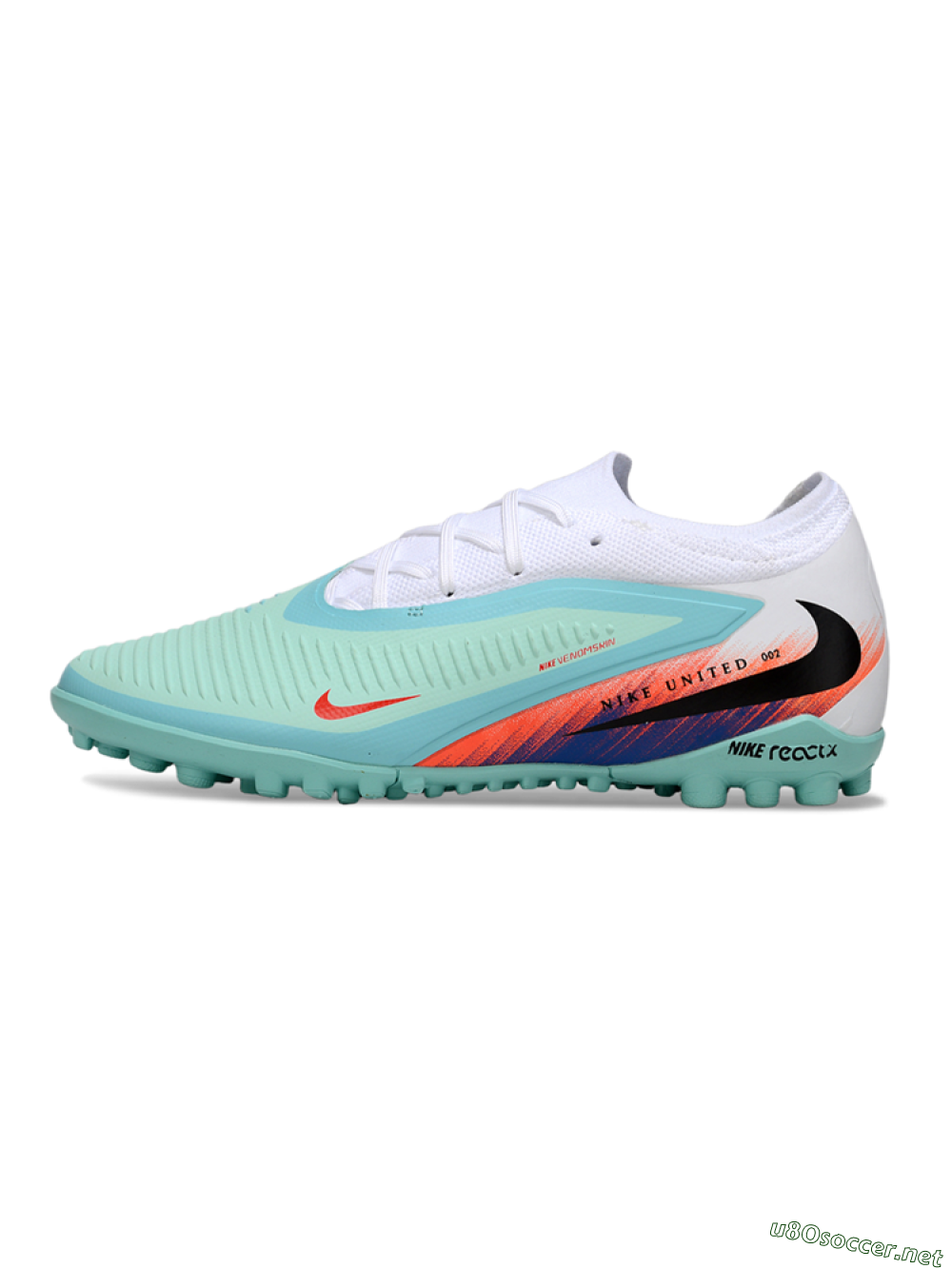 Unisex Nike Phantom 6 Elite Low TF Football Shoes - Aqua/Coral Blue/Neon Orange 0