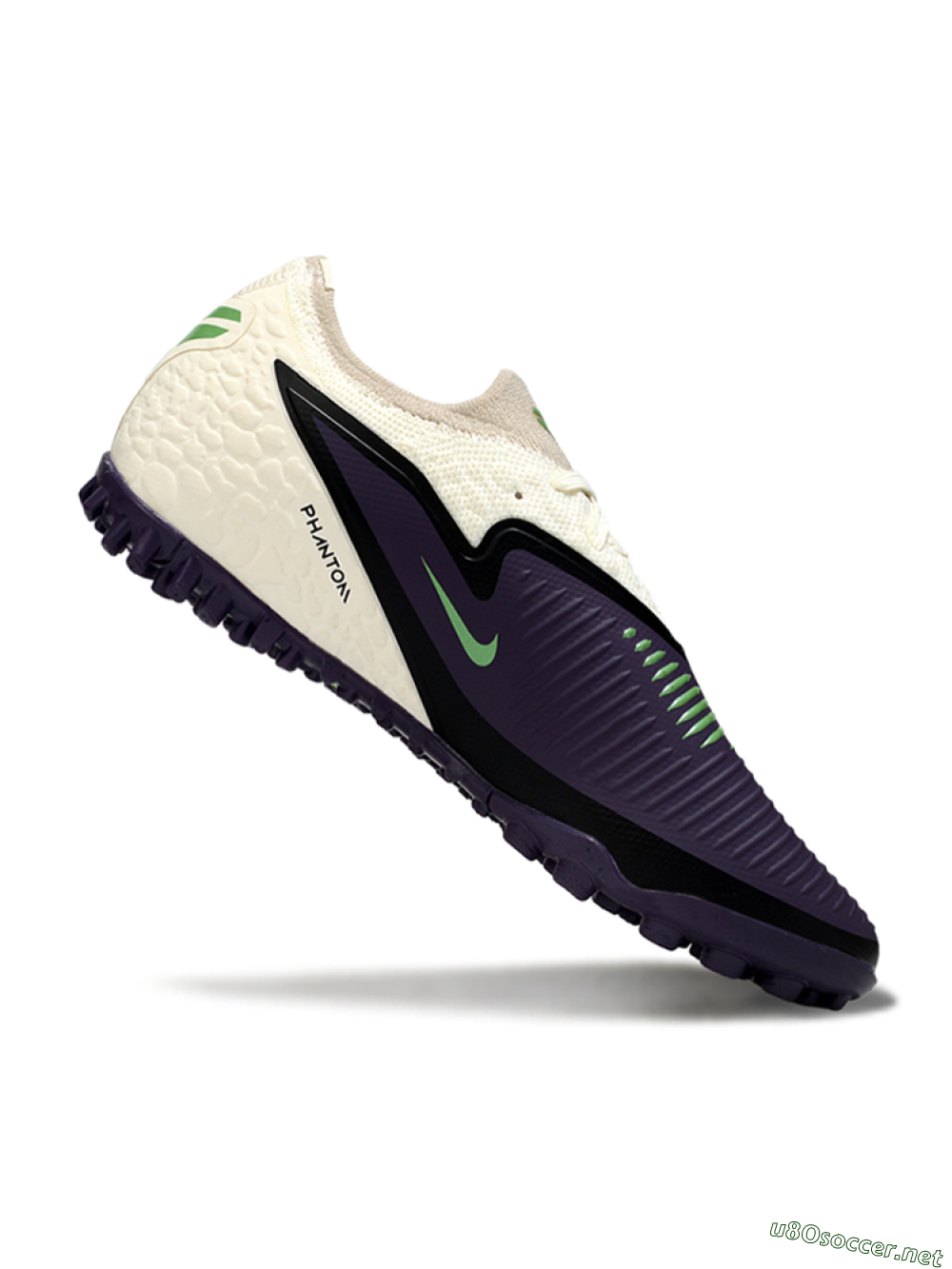 Unisex Nike Phantom 6 Elite Low TF Football Shoes - Purple/Electric Green/Off White 4