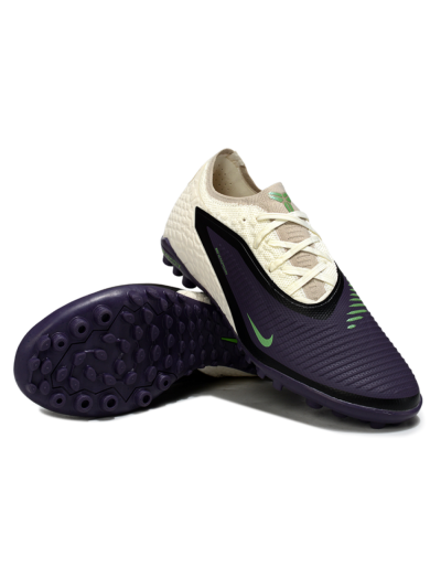 Unisex Nike Phantom 6 Elite Low TF Football Shoes - Purple/Electric Green/Off White