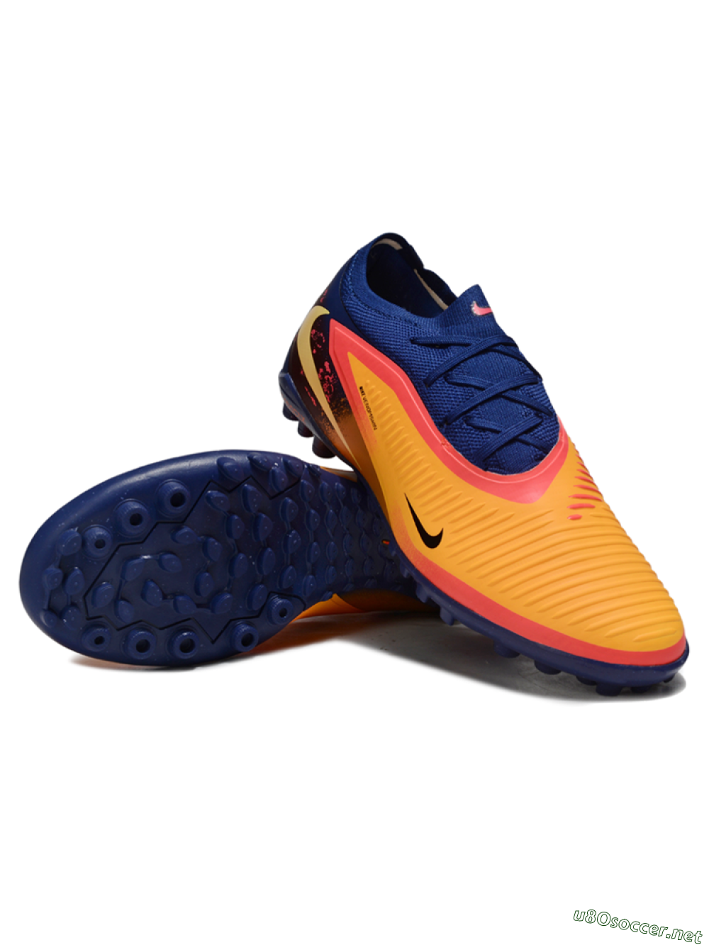 Unisex Nike Phantom 6 Elite Low TF Football Shoes - Orange/Deep Blue/Flame Pink 3