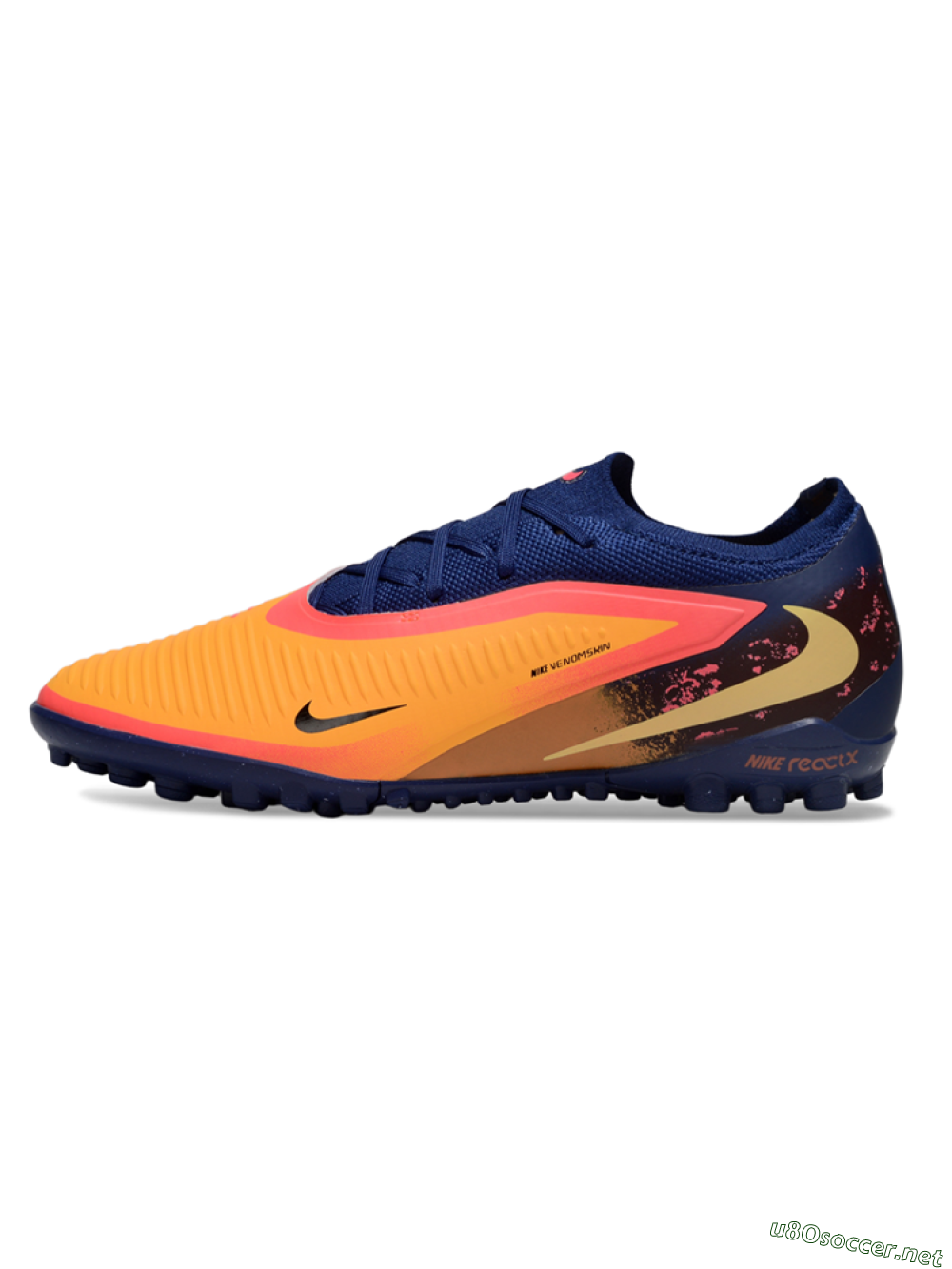 Unisex Nike Phantom 6 Elite Low TF Football Shoes - Orange/Deep Blue/Flame Pink 0