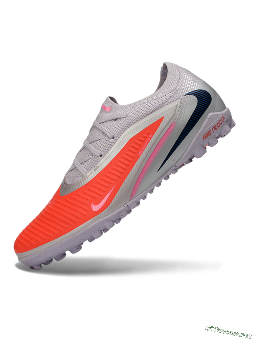 Unisex Nike Phantom 6 Elite Low TF Football Shoes - Pink/Fiery Coral/Sleek Grey 5