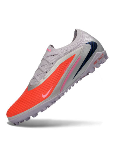 Unisex Nike Phantom 6 Elite Low TF Football Shoes - Pink/Fiery Coral/Sleek Grey