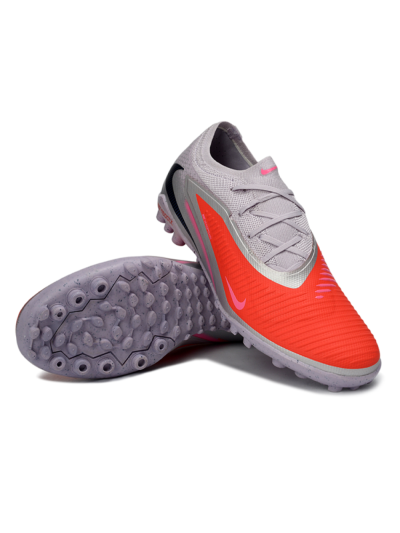 Unisex Nike Phantom 6 Elite Low TF Football Shoes - Pink/Fiery Coral/Sleek Grey