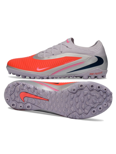 Unisex Nike Phantom 6 Elite Low TF Football Shoes - Pink/Fiery Coral/Sleek Grey