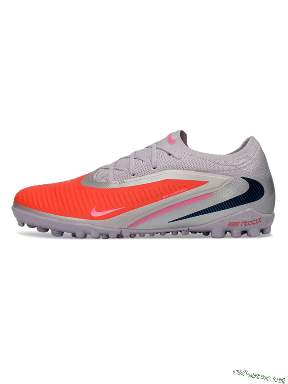 Unisex Nike Phantom 6 Elite Low TF Football Shoes - Pink/Fiery Coral/Sleek Grey 0