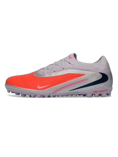 Unisex Nike Phantom 6 Elite Low TF Football Shoes - Pink/Fiery Coral/Sleek Grey
