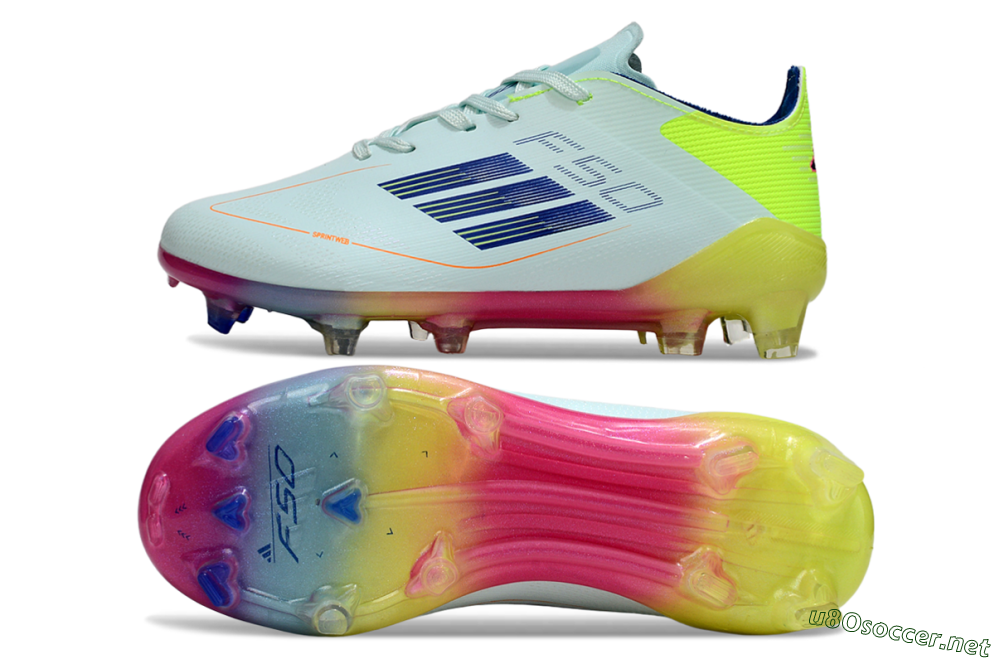 Kids Adidas F50 Elite FG Football Boots - White/Neon Yellow/Coral Pink 1