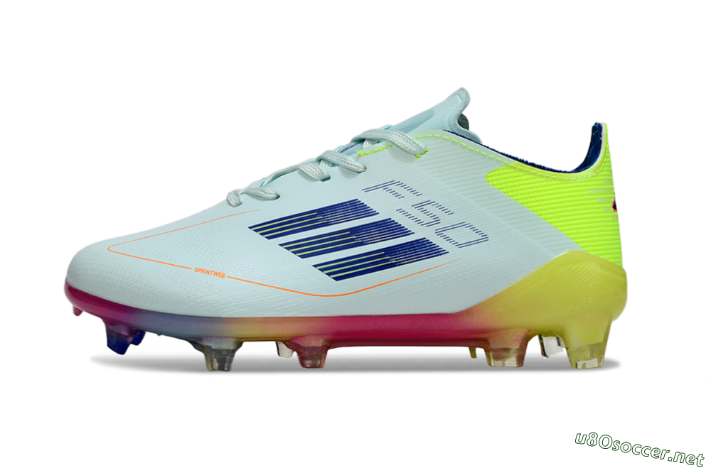 Kids Adidas F50 Elite FG Football Boots - White/Neon Yellow/Coral Pink 2