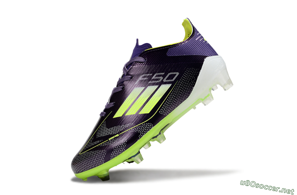 Kids Adidas F50 Elite FG Football Boots - Purple/Lime Green/Dark Purple 4