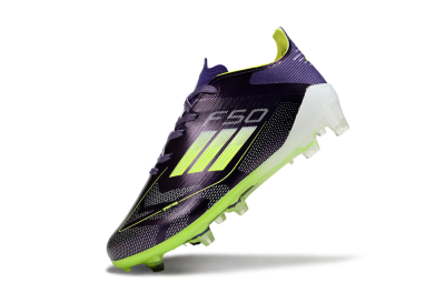 Kids Adidas F50 Elite FG Football Boots - Purple/Lime Green/Dark Purple