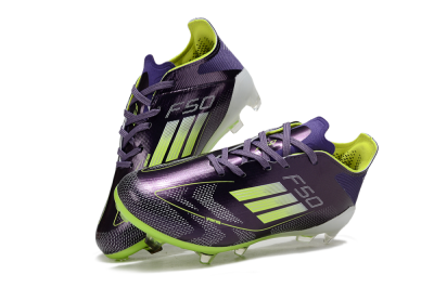 Kids Adidas F50 Elite FG Football Boots - Purple/Lime Green/Dark Purple