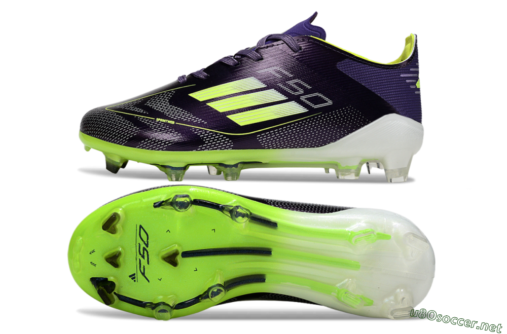 Kids Adidas F50 Elite FG Football Boots - Purple/Lime Green/Dark Purple 1