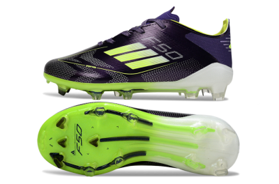Kids Adidas F50 Elite FG Football Boots - Purple/Lime Green/Dark Purple