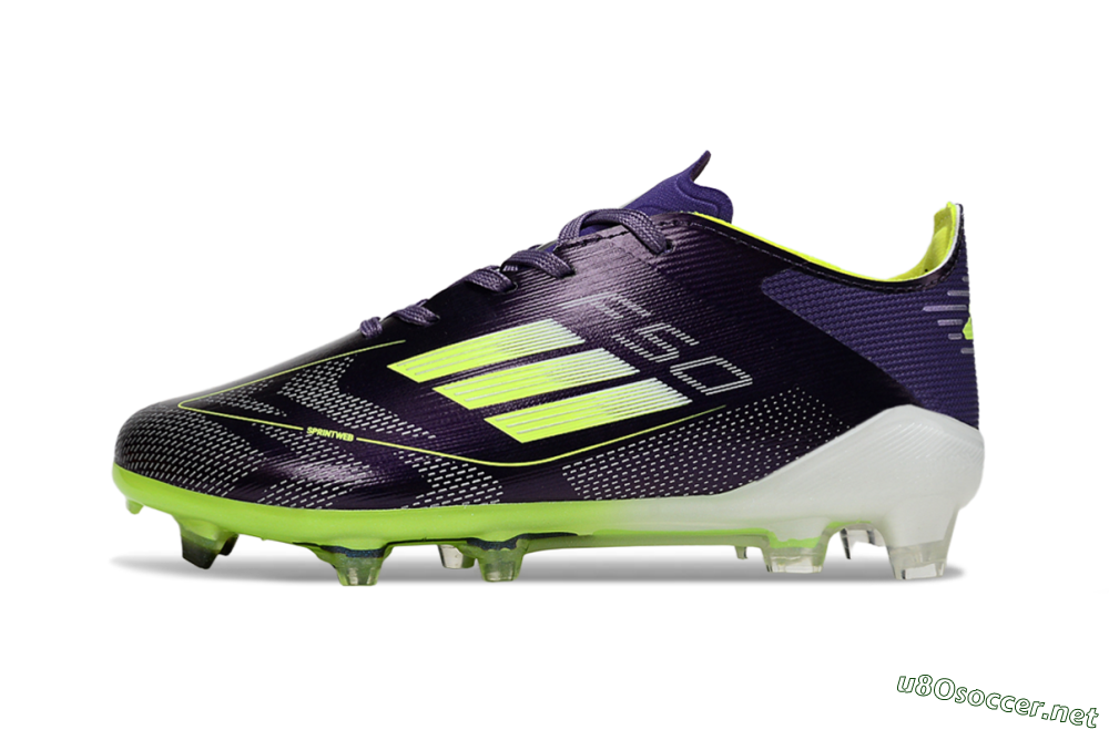 Kids Adidas F50 Elite FG Football Boots - Purple/Lime Green/Dark Purple 2