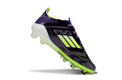 Kids Adidas F50 Elite FG Football Boots - Purple/Lime Green/Dark Purple