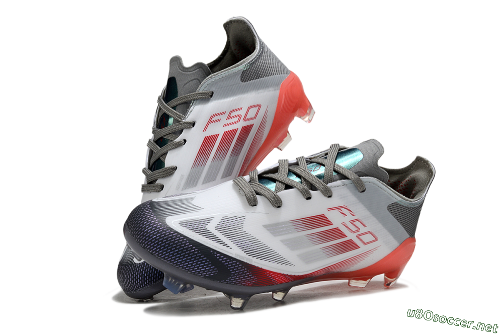 Kids Adidas F50 Elite FG Football Boots - White/Crimson Burst/Grey Fade 0