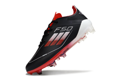 Kids Adidas F50 Elite FG Football Boots - Black/Scarlet Red/White