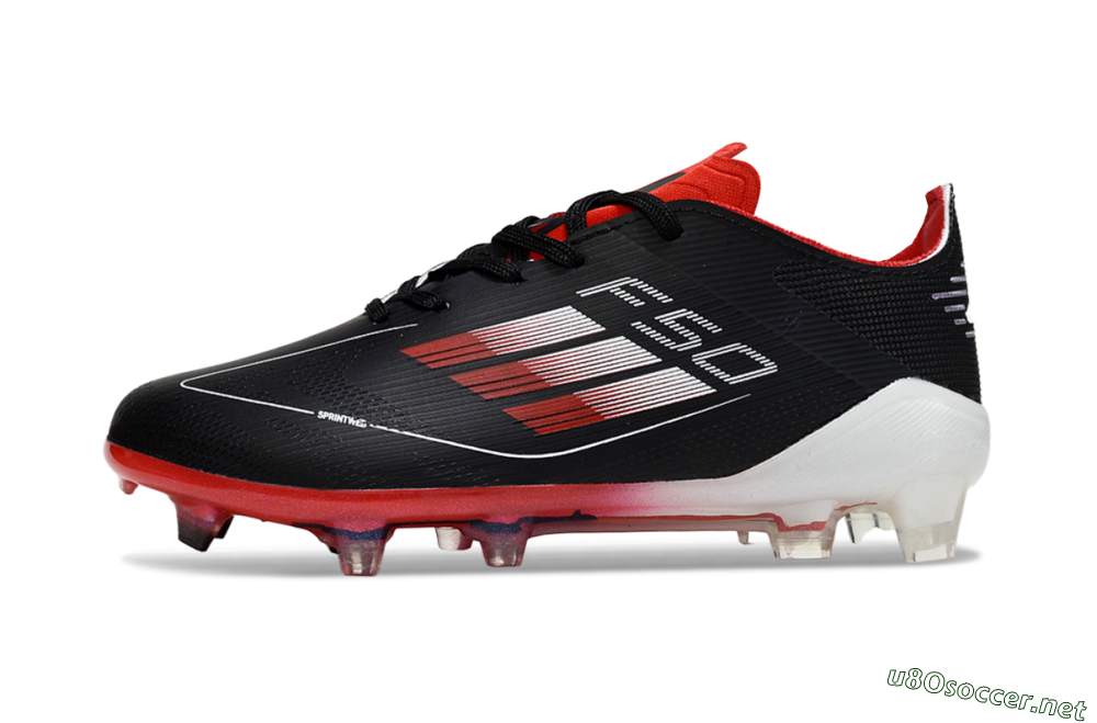 Kids Adidas F50 Elite FG Football Boots - Black/Scarlet Red/White 2