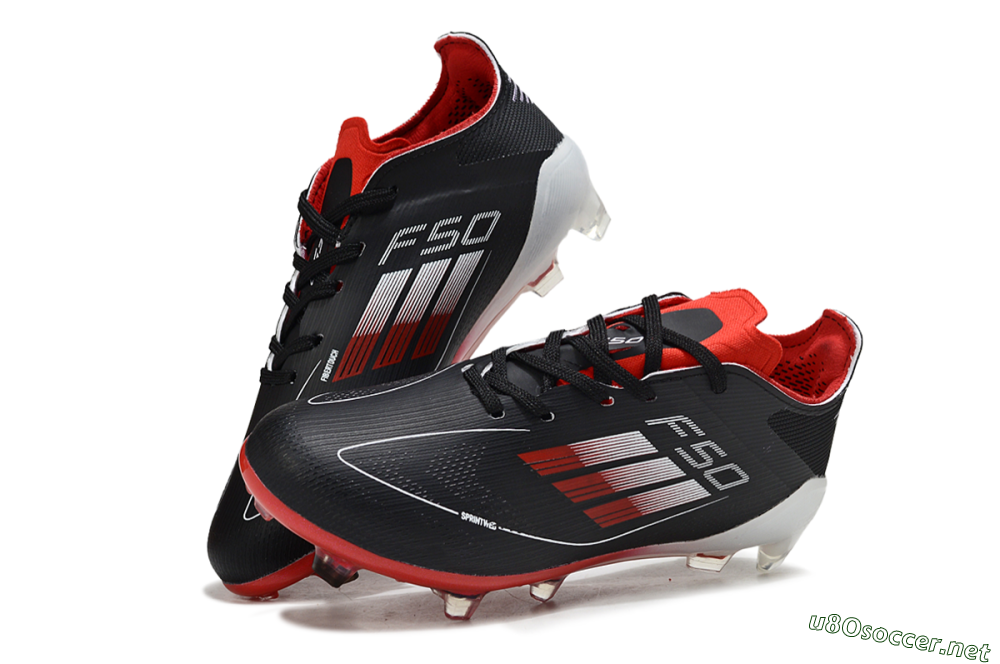 Kids Adidas F50 Elite FG Football Boots - Black/Scarlet Red/White 0