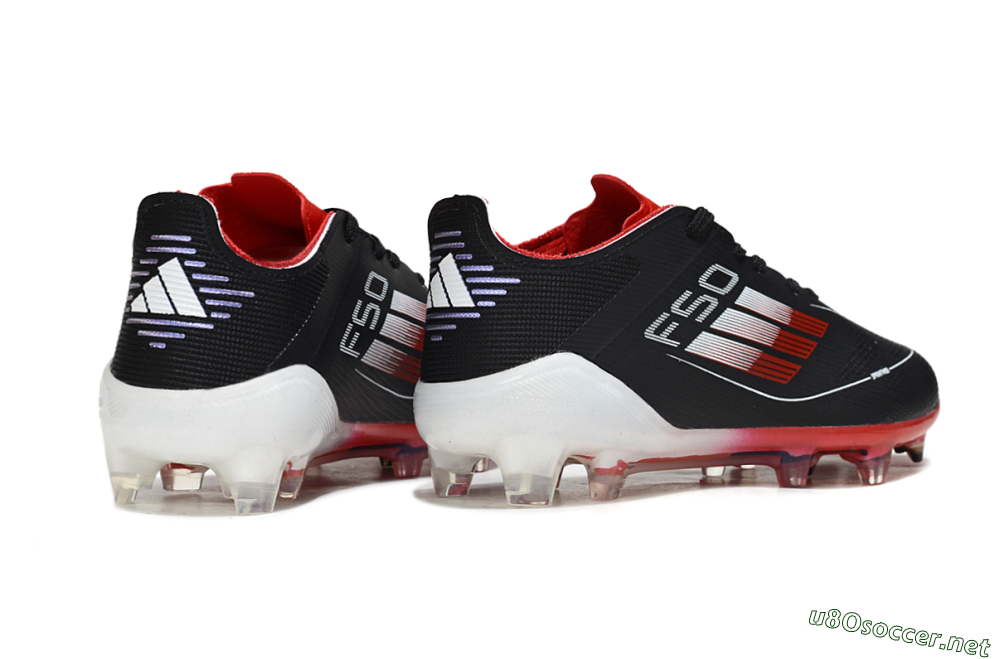Kids Adidas F50 Elite FG Football Boots - Black/Scarlet Red/White 5