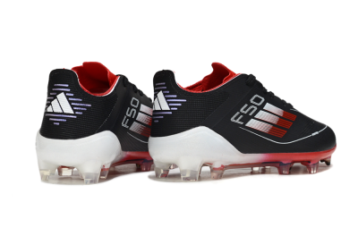 Kids Adidas F50 Elite FG Football Boots - Black/Scarlet Red/White