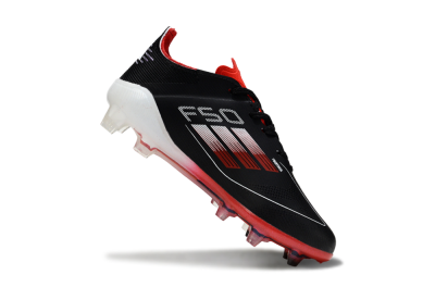 Kids Adidas F50 Elite FG Football Boots - Black/Scarlet Red/White
