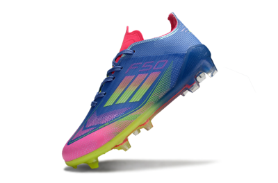 Kids Adidas F50 Elite FG Football Boots - Blue/Neon Pink/Neon Yellow
