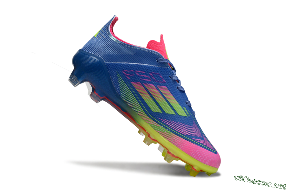 Kids Adidas F50 Elite FG Football Boots - Blue/Neon Pink/Neon Yellow 3
