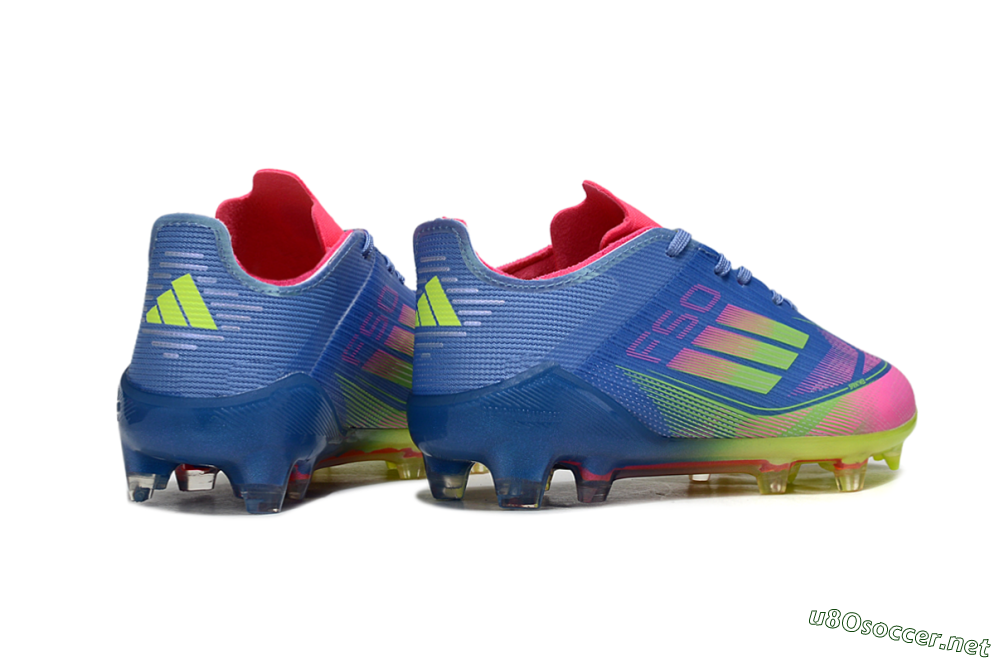 Kids Adidas F50 Elite FG Football Boots - Blue/Neon Pink/Neon Yellow 6