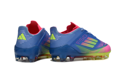 Kids Adidas F50 Elite FG Football Boots - Blue/Neon Pink/Neon Yellow