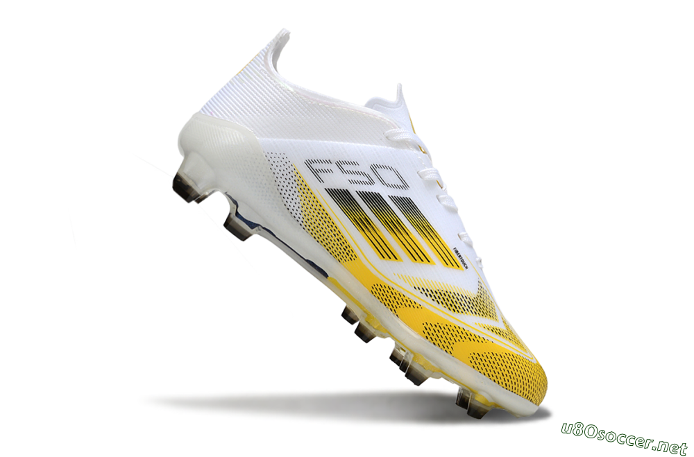 Kids Adidas F50 Elite FG Football Boots - White/Bright Yellow/White 3
