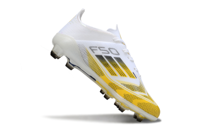 Kids Adidas F50 Elite FG Football Boots - White/Bright Yellow/White