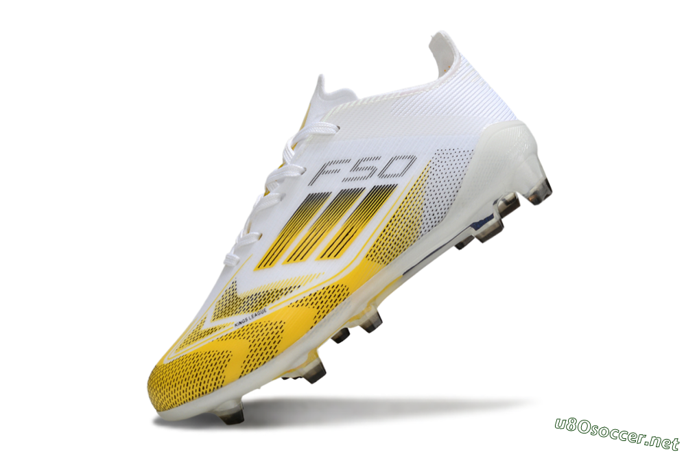 Kids Adidas F50 Elite FG Football Boots - White/Bright Yellow/White 4