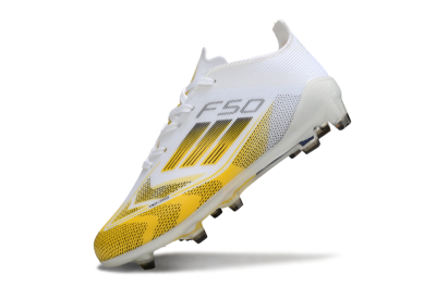 Kids Adidas F50 Elite FG Football Boots - White/Bright Yellow/White