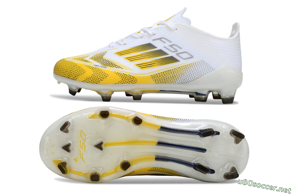 Kids Adidas F50 Elite FG Football Boots - White/Bright Yellow/White 1