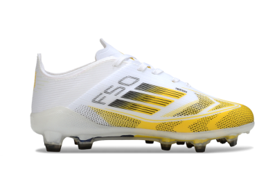 Kids Adidas F50 Elite FG Football Boots - White/Bright Yellow/White