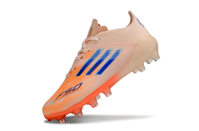 Kids Adidas F50 Elite AG Football Boots - Peach/Vibrant Orange/Cool Blue