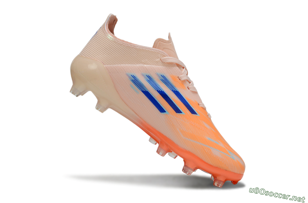 Kids Adidas F50 Elite AG Football Boots - Peach/Vibrant Orange/Cool Blue 3