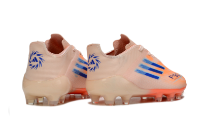 Kids Adidas F50 Elite AG Football Boots - Peach/Vibrant Orange/Cool Blue