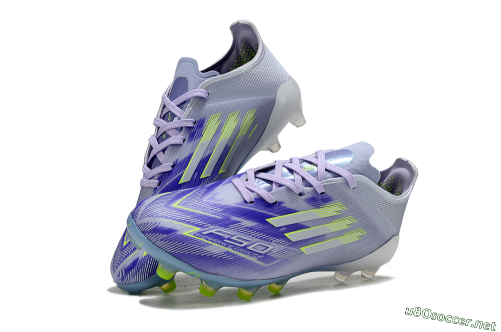 Kids Adidas F50 Elite AG Football Boots - Purple/Lime Green/Light Blue 0