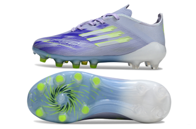 Kids Adidas F50 Elite AG Football Boots - Purple/Lime Green/Light Blue