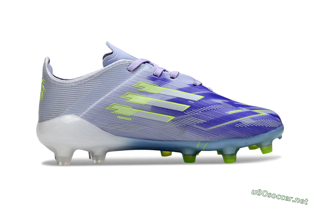 Kids Adidas F50 Elite AG Football Boots - Purple/Lime Green/Light Blue 6