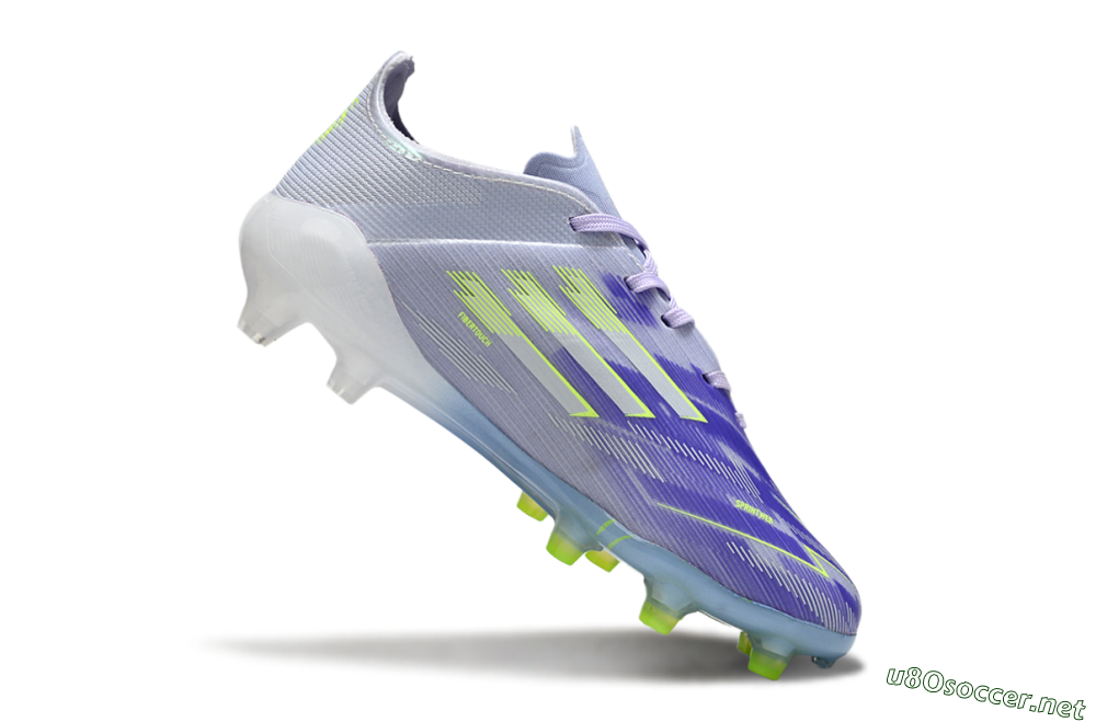 Kids Adidas F50 Elite AG Football Boots - Purple/Lime Green/Light Blue 3