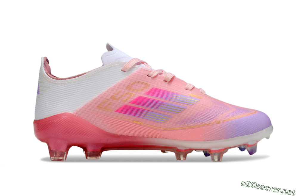 Kids Adidas F50 Elite FG Football Boots - Pink/Pastel Dream/Sunset Glow 6