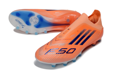 Men's Adidas F50 Elite Laceless AG Football Boots - Orange/Electric Blue/Neon Orange