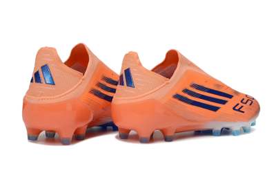 Men's Adidas F50 Elite Laceless AG Football Boots - Orange/Electric Blue/Neon Orange
