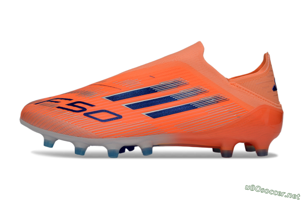 Men's Adidas F50 Elite Laceless AG Football Boots - Orange/Electric Blue/Neon Orange 0